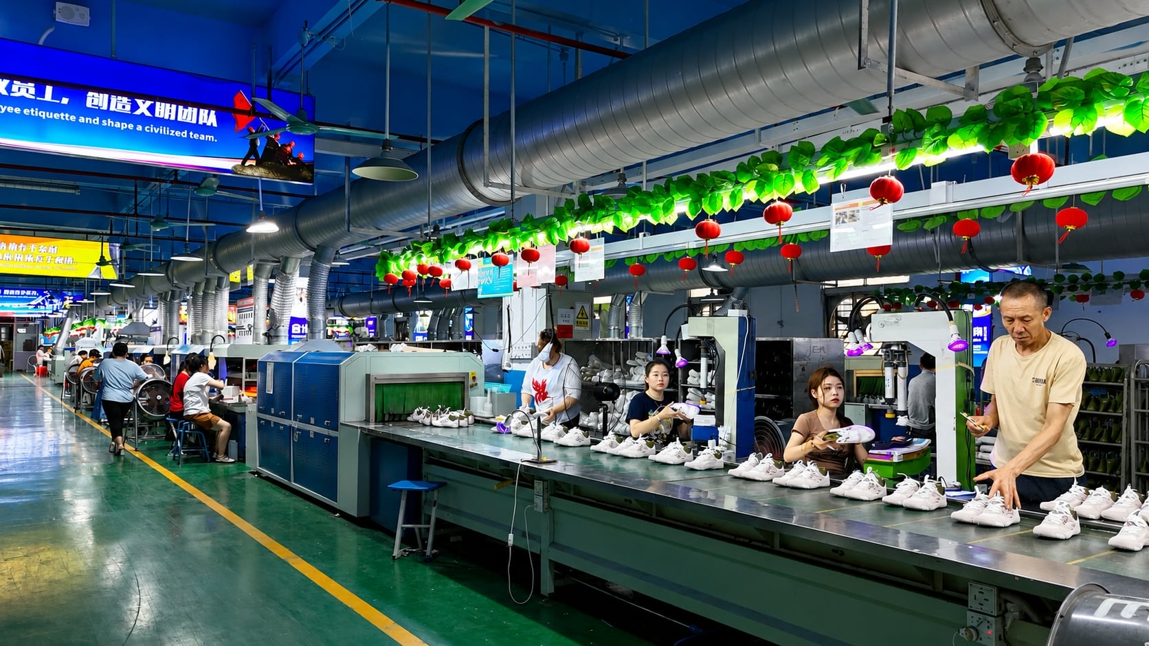 Lasting and assembly line